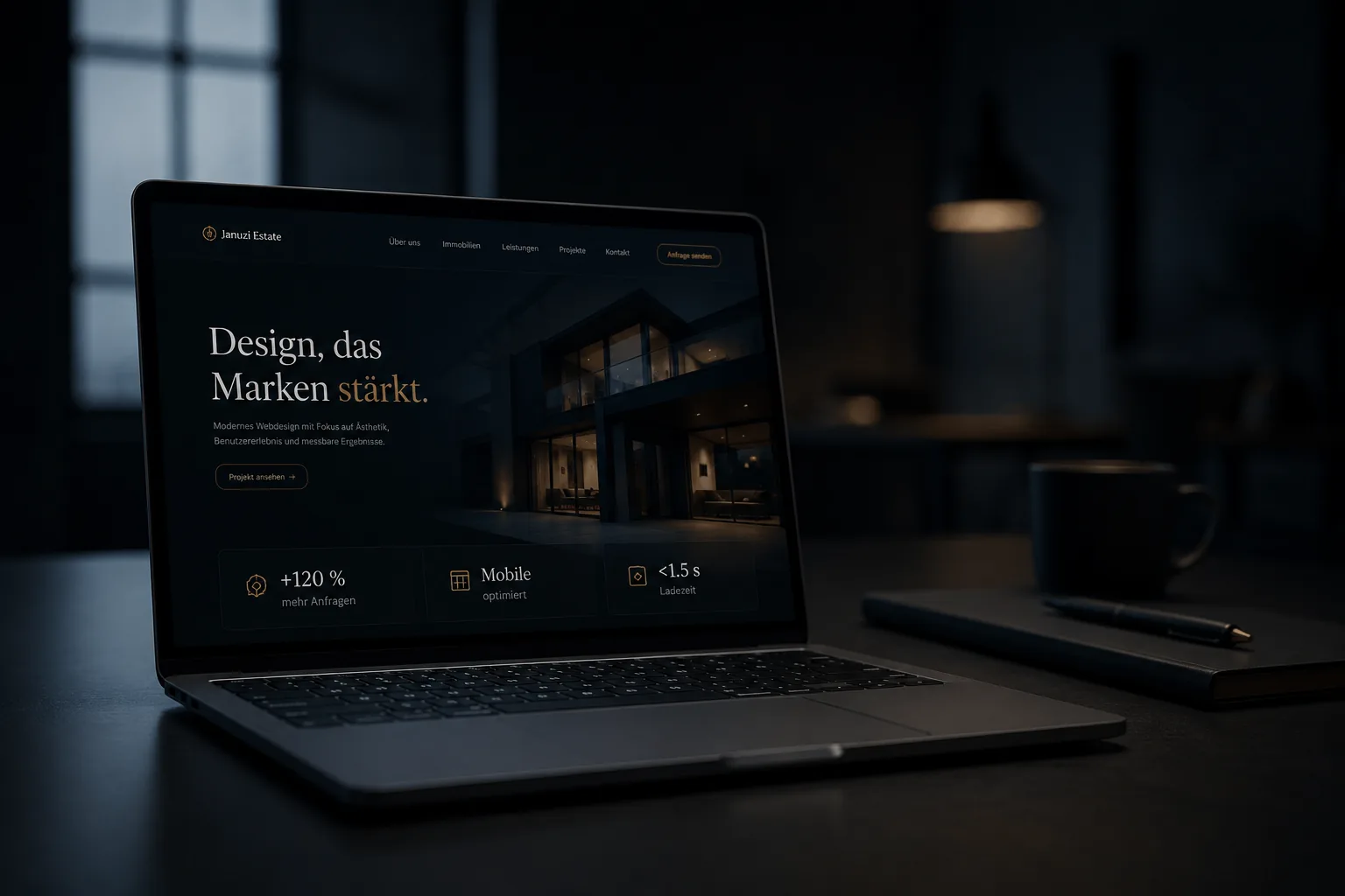Webdesign Mockup einer modernen Website